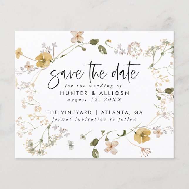 Budget Wilde Blume Save the Date (Vorderseite)
