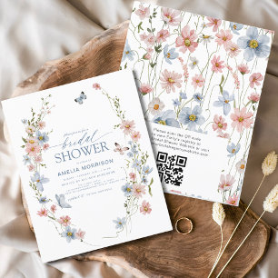 Budget-Wildflower-QR-Code-Hochzeitsdusche-Einladun