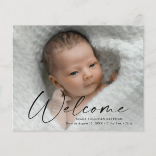 Budget Willkommens-Baby-Foto-Dankeschön-Karte