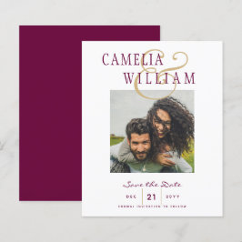 BUDGET Wine Berry Gold Wedding FOTO Save the Date