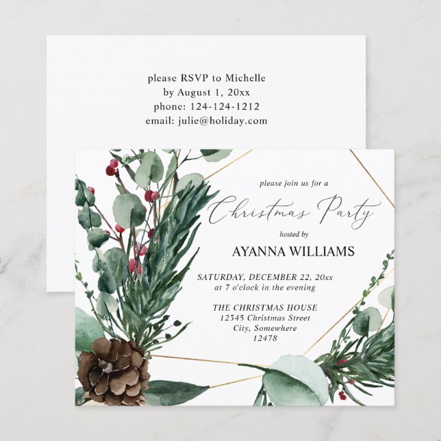 Budget Winter Berries & Pine Weihnachten Party (Vorne/Hinten)