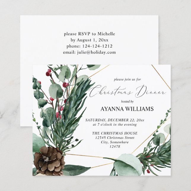 Budget Winter Berries & Pine Weihnachtsessen (Vorne/Hinten)