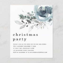 Budget Winter Blue Florals Weihnachtsfest Party Ei