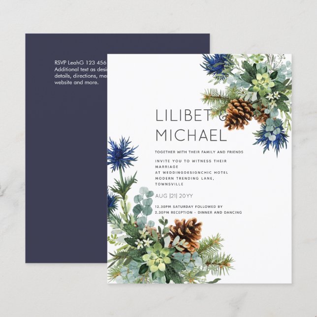 BUDGET Winter Blue Thistle Wedding (Vorne/Hinten)
