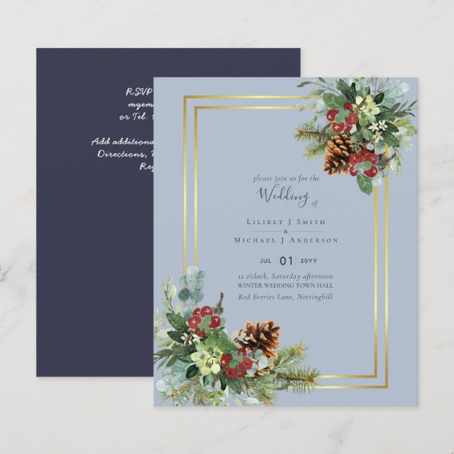BUDGET Winter Blue Thistle Wedding (Vorne/Hinten)