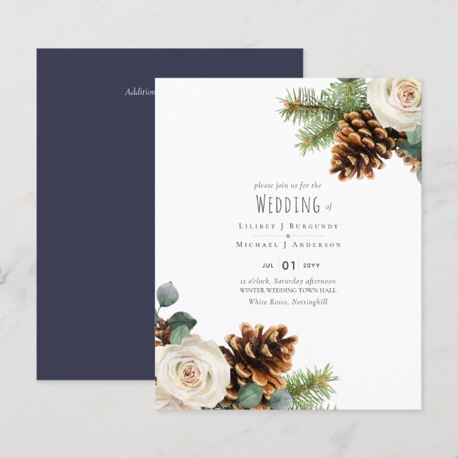 BUDGET Winter Eukalyptus Pine Cones Wedding (Vorne/Hinten)