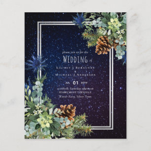 BUDGET Winter-Eukalyptus-Tannenzapfen-Hochzeit Flyer
