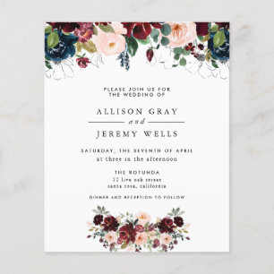 Budget Winter Floral Wedding Flyer