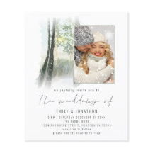 Budget Winter Forest Foto QR Sage Hochzeit