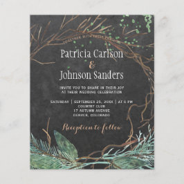 Budget Winter Naturchalkboard Hochzeitseinladung Flyer