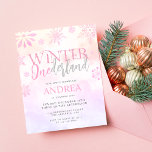 Budget Winter ONEderland Pink Girl 1. Geburtstag Flyer<br><div class="desc">Ein modernes und elegantes Budget zum ersten Geburtstag für Mädchen! Mit Aquarellschneeflocken,  rosafarbenen Glitzer und rosa Farbwolken,  kombiniert mit Serifen und Schriftzeichen zum Geburtstag.</div>