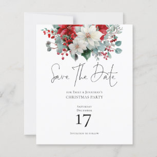 Budget Winter Poinsettia Weihnachten Save the Date