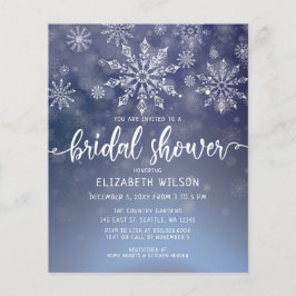 Budget Winter Snowflakes Bridal Dusche Einladung