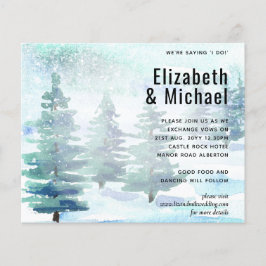 Budget Winter Wasserfarbe Aquamarin Hochzeit Einla