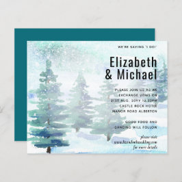 Budget Winter Wasserfarbe Aquamarin Hochzeit Einla