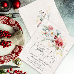 Budget Winter Wasserfarben Blume 30. Geburtstag<br><div class="desc">Rot-weiße Blume in den Aquarellen sind in sanften,  grünen Blätter und Blättern eingebettet. Schneeflocken aus Gold sorgen für eine festliche Touch. Ein elegantes,  einfaches und modernes Drehbuch verleiht ihm eine offene und luftige Atmosphäre. Auf der Rückseite des Hotels befindet sich ein Blumenkochett mit einer Touch goldener Schneeflocken.</div>