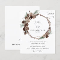 Budget Winter White Floral & Pine Hochzeitskranz