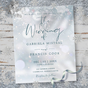 Budget Winter Wonderland Wedding Einladung