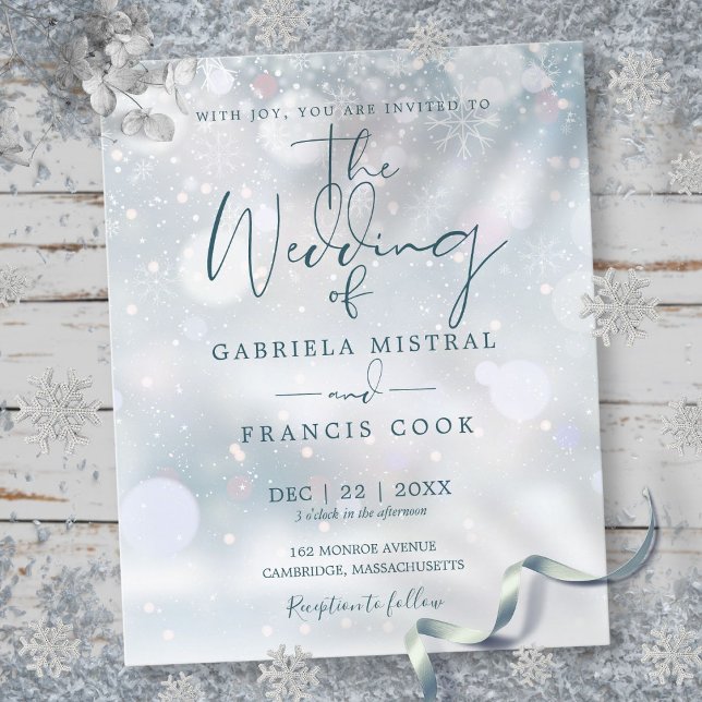 Budget Winter Wonderland Wedding Einladung (Budget Winter Wonderland Wedding Invitation)