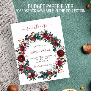 BUDGET Winterblumenwasser Hochzeit rett Datum Flyer