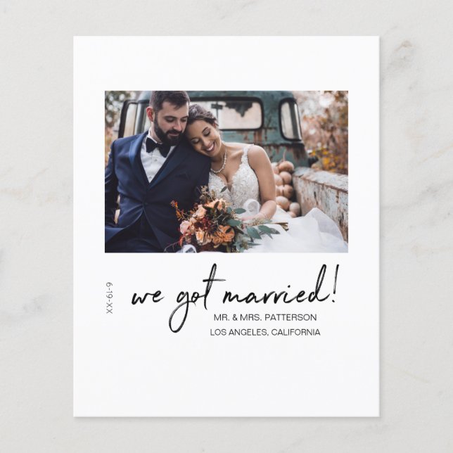 Budget Wir Got Verheiratet Mod Wedding Ankündigung Flyer (Vorne)