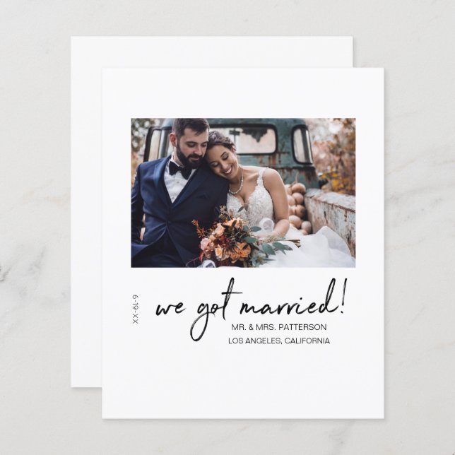 Budget Wir Got Verheiratete Mod Wedding Ankündigun (Vorne/Hinten)