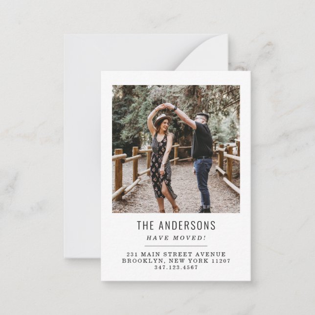 Budget Wir haben das Adresswechsel-Foto verschoben Mitteilungskarte (Vorderseite)