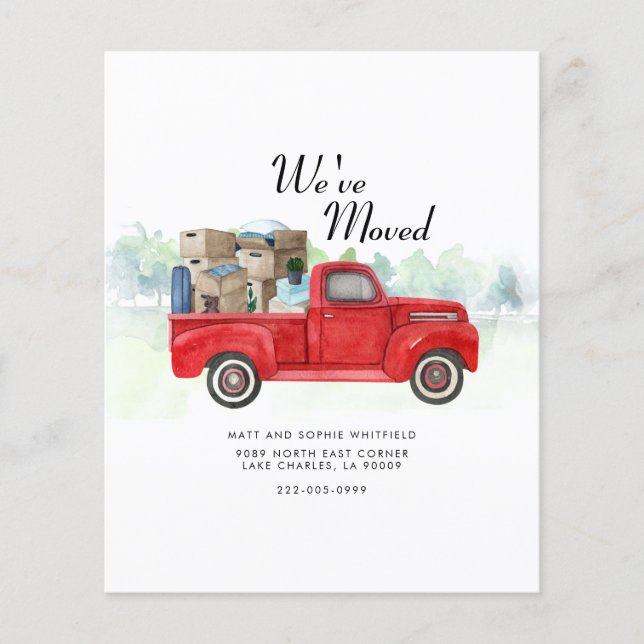 Budget Wir haben die Ankündigung von Adressänderun (Vorderseite)