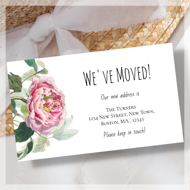 Budget Wir haben die Rosa Rose Announcement Card v Mitteilungskarte (Von Creator hochgeladen)