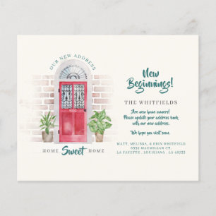Budget Wir haben neue Adresse Red Watercolor Door 