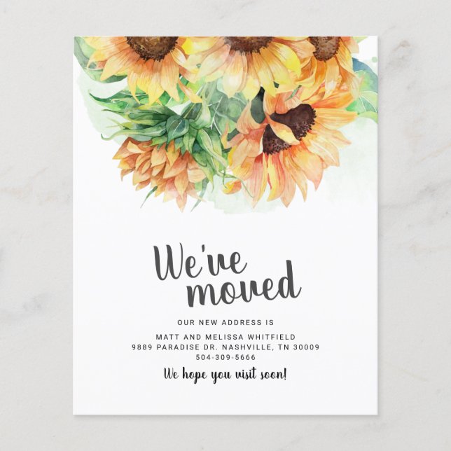 Budget Wir haben Wasserkühler Sonnenblumen bewegt (Vorderseite)