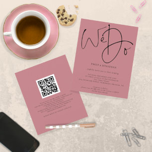 Budget Wir machen Dusty Rose QR Code Hochzeit Einl