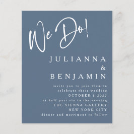 Budget Wir machen Elegant Slate Blue Wedite Einlad