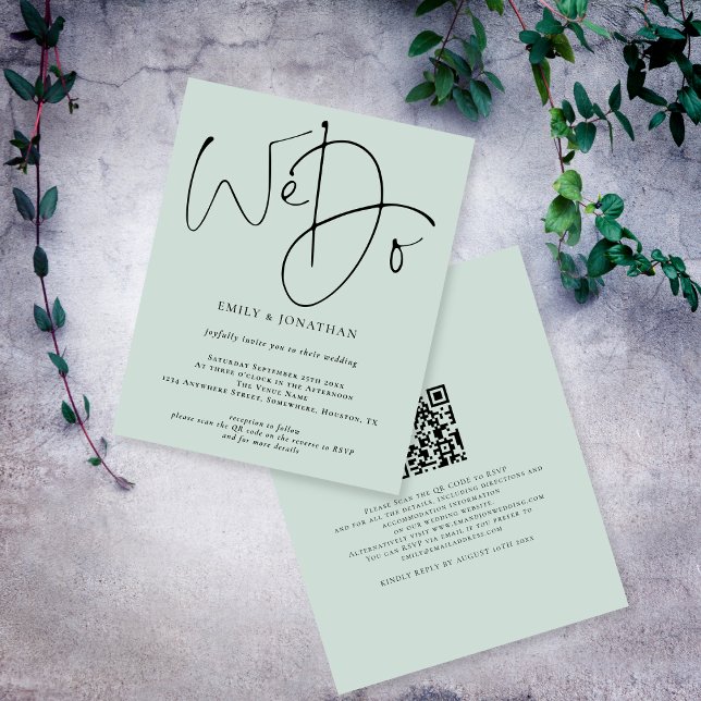 Budget Wir Mint QR Code Hochzeit Einladung (Von Creator hochgeladen)