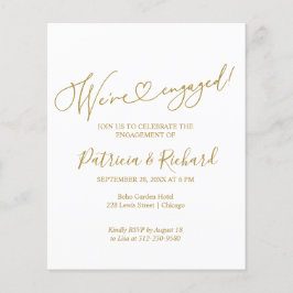 Budget Wir sind Verlobte Engagement Party Einladun