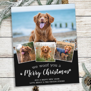 Budget Wir woof Sie frohe Weihnachts Pet Foto Card