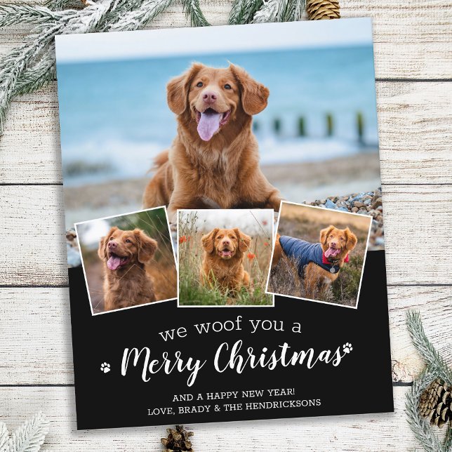 Budget Wir woof Sie frohe Weihnachts Pet Foto Card (Von Creator hochgeladen)