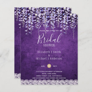 BUDGET Wisteria Floral Lace BRAUTPARTY INVITE