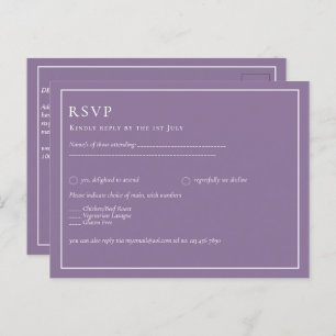 Budget Wisteria Lila Wedding Simple Monochrom Postkarte
