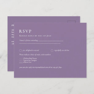 Budget Wisteria Lila Wedding Simple Monochrom Postkarte