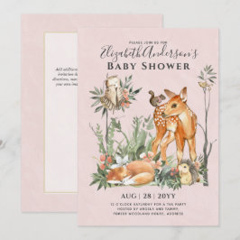 BUDGET Woodland Animals Baby Boy Girl Shower INVs Einladung