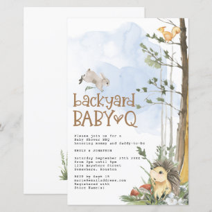 Budget Woodland Baby Q Backyard Babydusche Einladu