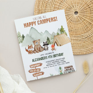 Budget Woodland Happy Camper Camping Kindergeburts