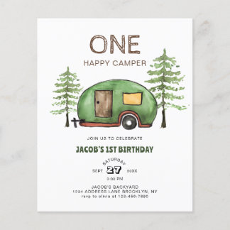 Budget Woodland Truck Happy Camper Kindergeburtsta