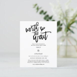 Budget Worauf warten Hochzeit speichern Sie das Da