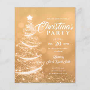 Budget Xmas Party Sparkle Goldene Feiertage Einlad Flyer