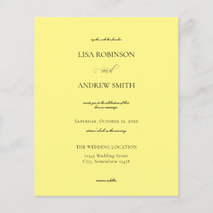 Budget Yellow Calligraphy Wedding Flyer