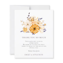 BUDGET Yellow Florals Zitat Hochzeit 3 Foto Dank