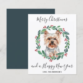 Budget Yorkshire Terrier Dog Frohe Weihnachtskarte