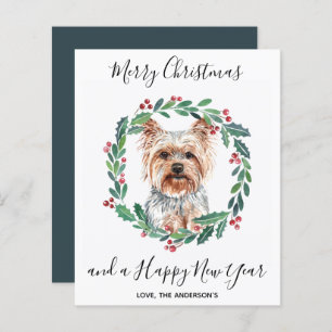 Budget Yorkshire Terrier Dog Frohe Weihnachtskarte